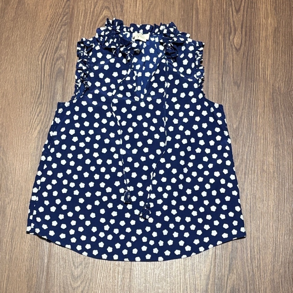 Kate Spade Navy and White Floral Top Size: XS
